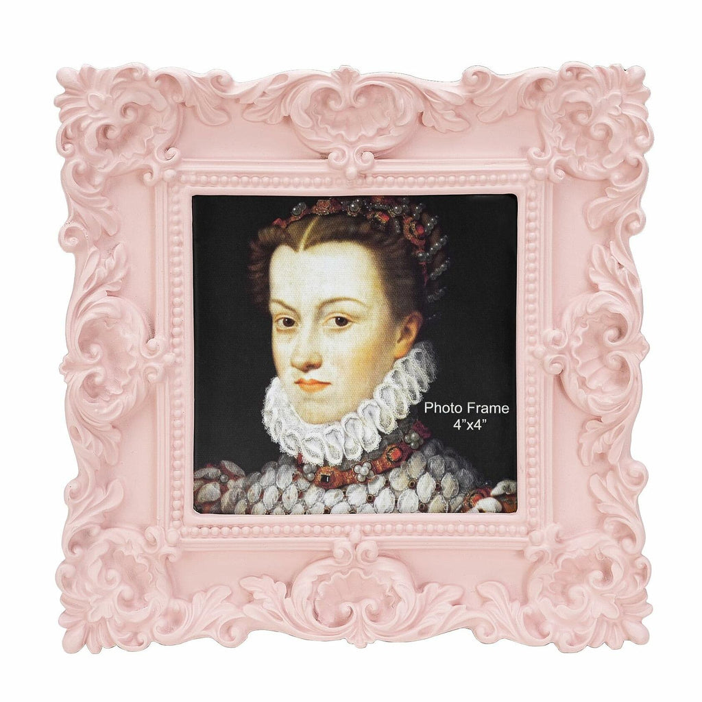 Desklens Pink Picture Frame 4X4- Decorative Photo Frames Tabletop Wall Decor for