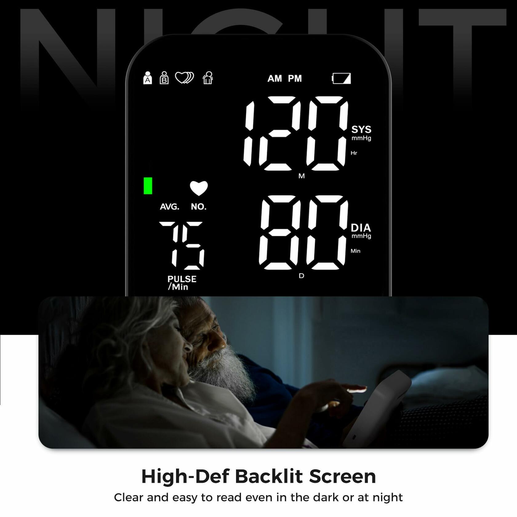 Blood Pressure Monitor Upper Arm Machine Accurate Adjustable BP Cuff Kit Led