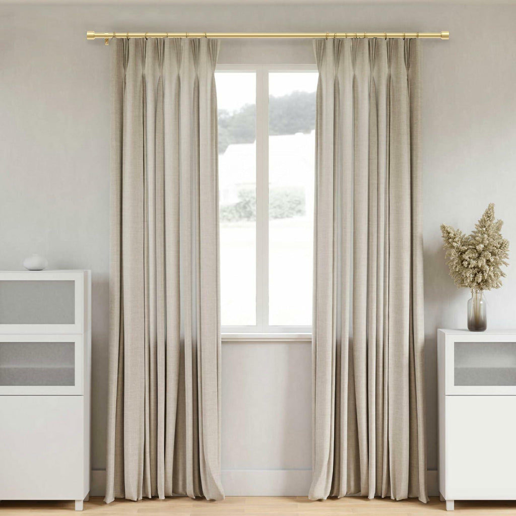 GEEBOBO Gold Curtain Rods for Windows 66 to 120 Inch, 1 Inch Adjustable Heavy