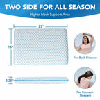 Iwacool Thin Pillow for Sleeping, Cooling Gel Flat Pillow for Stomach and Back