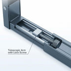 QWORK Adjustable Steel Microwave Wall Mount Brackets 11.7–17.3 in Extension –
