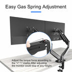 Suptek Dual Monitor Mount Stand-Height Adjustable Gas Spring Monitor Arm Desk