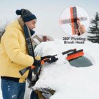 Odoland 2 Pack 33" Extendable Snow Brush with Detachable Ice Scraper for Car