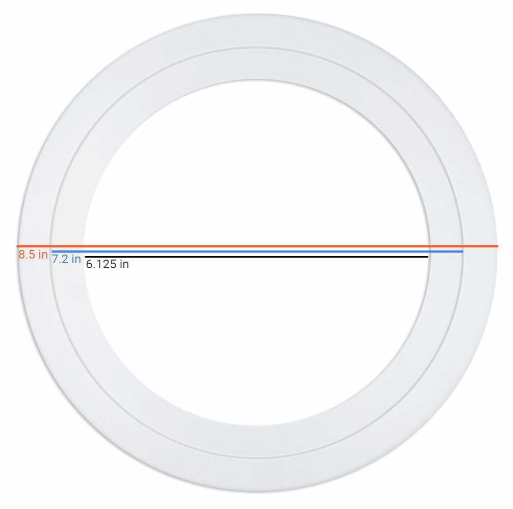6 Inch Recessed Light Goof Rings, Beveled Design for Canless Slim Recessed