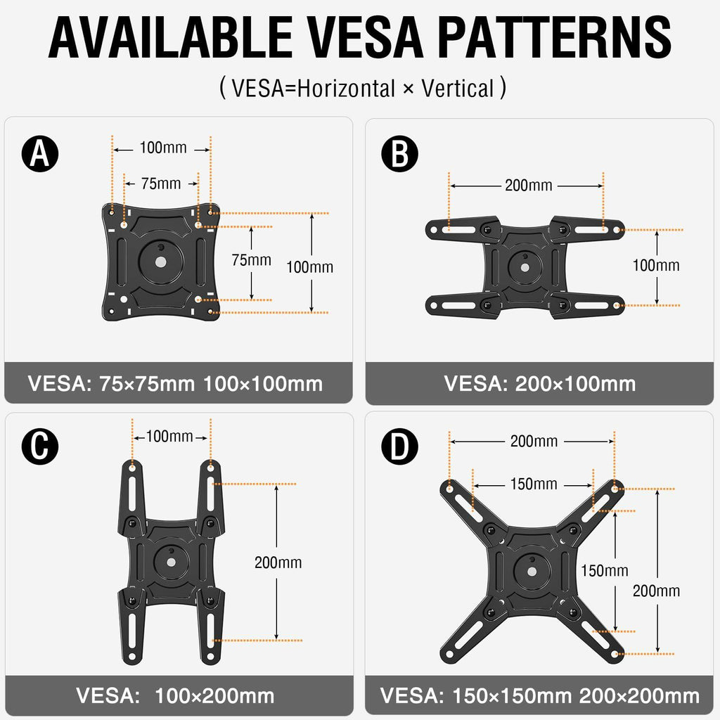 ELIVED Full Motion TV Monitor Wall Mount for Most 14-42 Inch LED LCD Flat Screen
