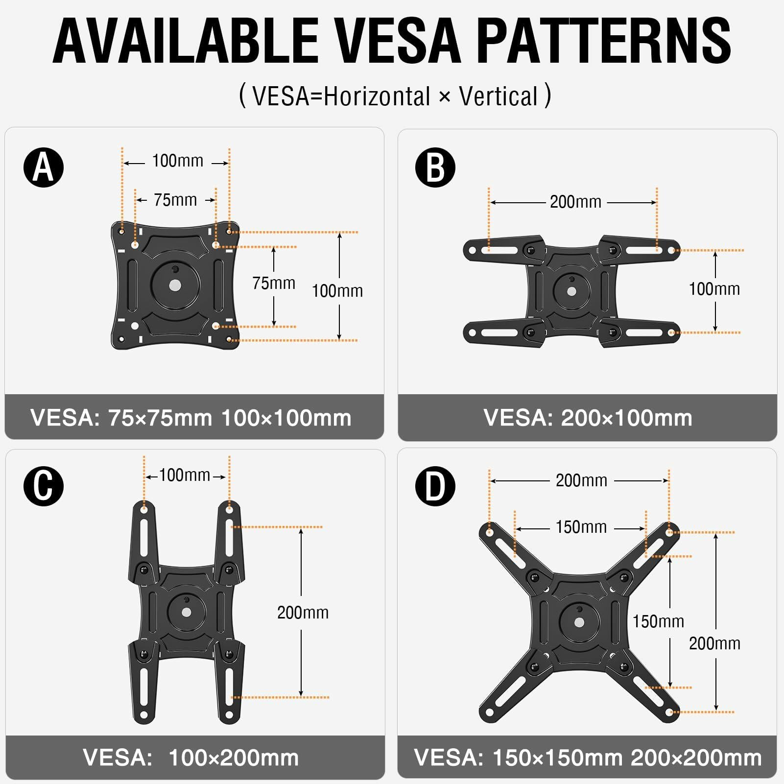 ELIVED Full Motion TV Monitor Wall Mount for Most 14-42 Inch LED LCD Flat Screen