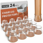 24 Pcs Chair Leg Floor Protectors for Hardwood Floors Silicone Covers Felt Pads