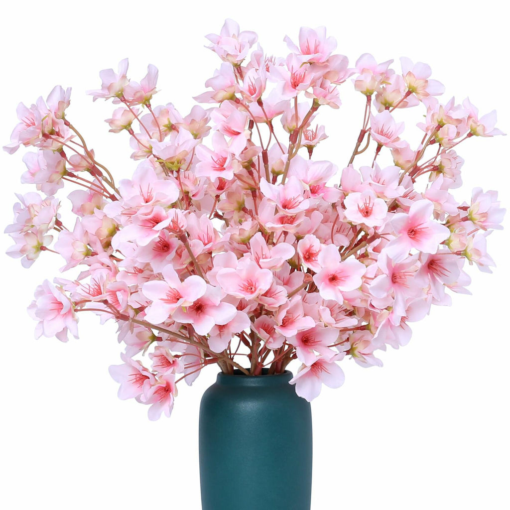 SITUMEIZI 6Pcs Artificial Cherry Blossom Branches Decor Fake Flowers Silk Spring