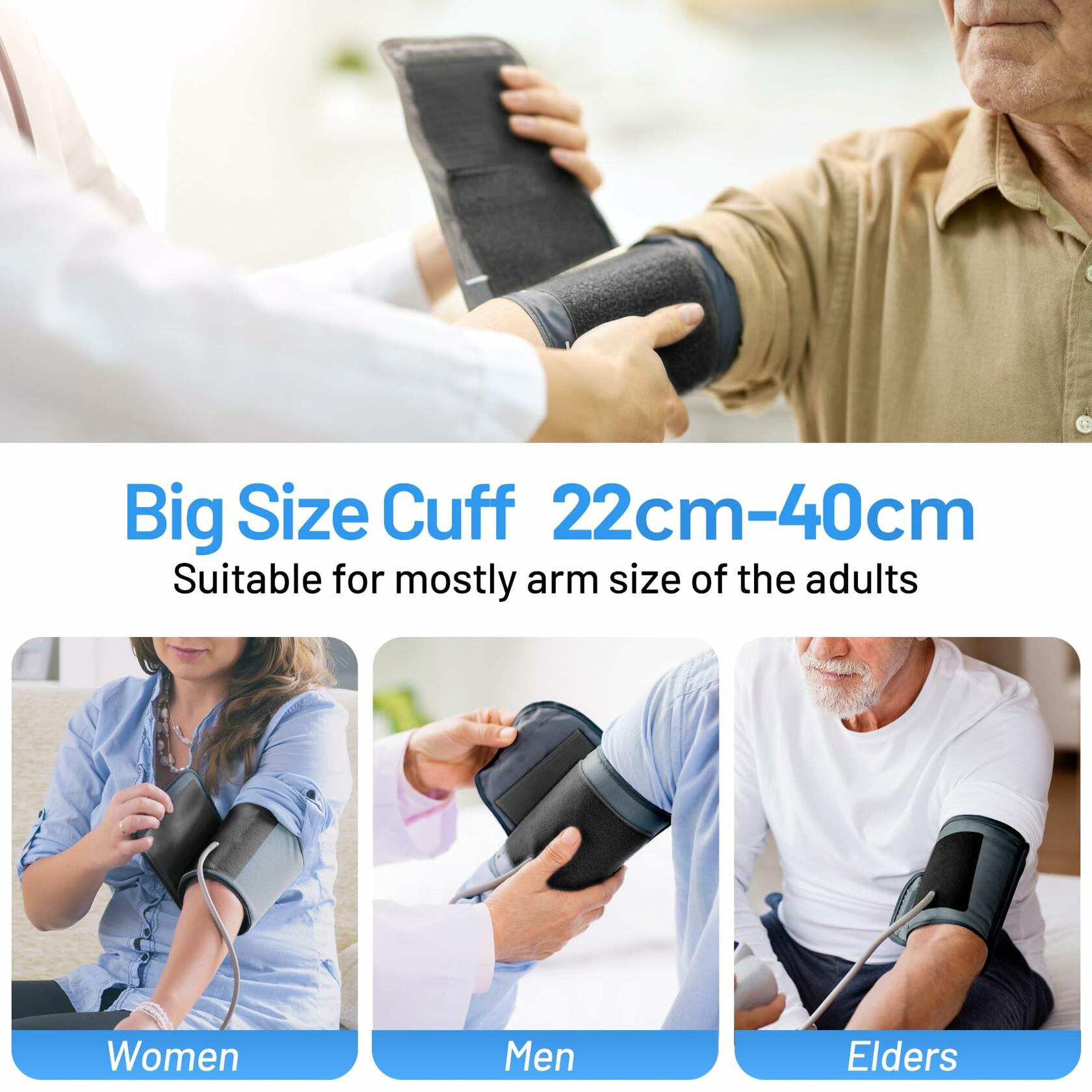 Blood Pressure Monitor Upper Arm Machine Accurate Adjustable BP Cuff Kit Led