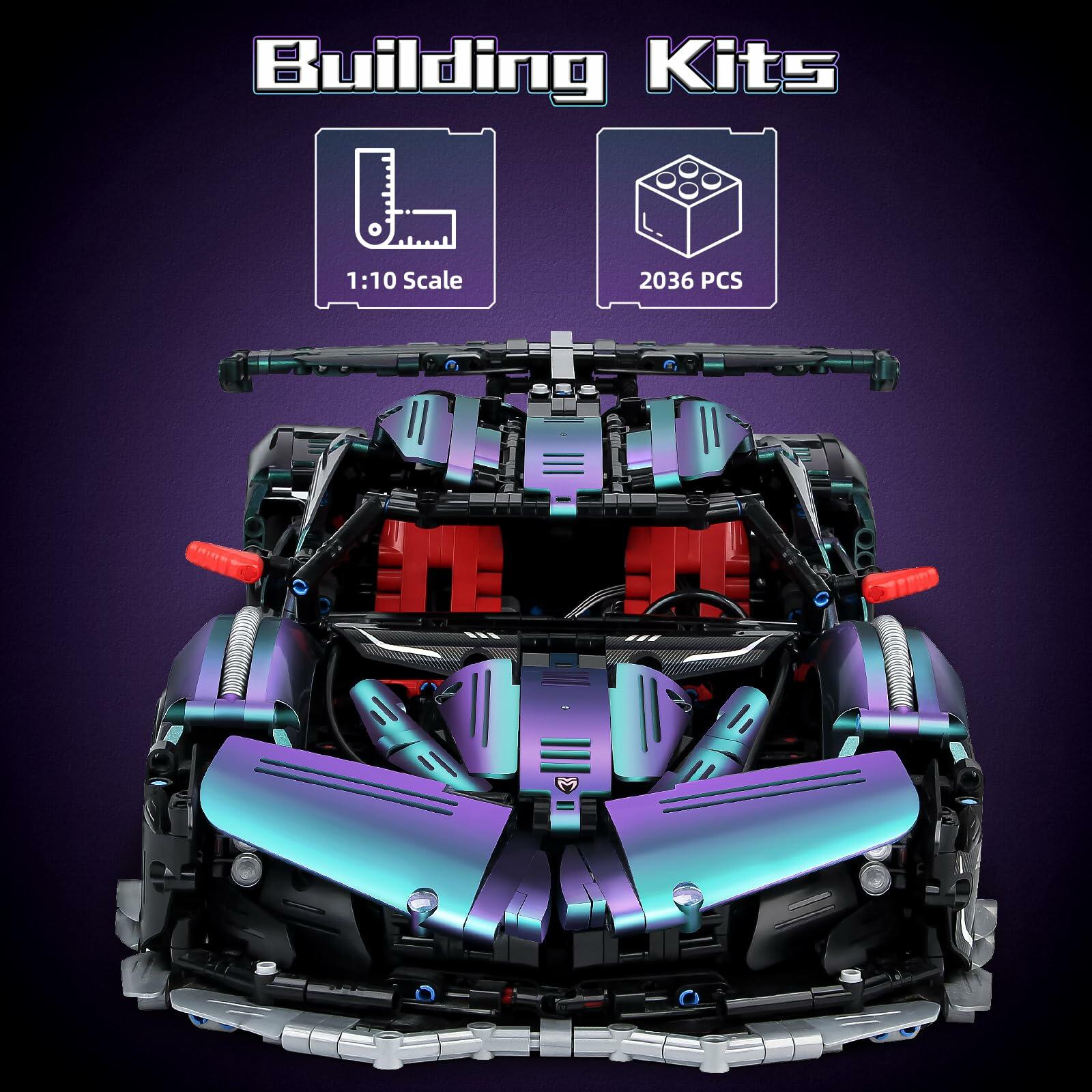 BTEC Super Cars Building Kits for Adults, 2036 PCS Technique Remote Control