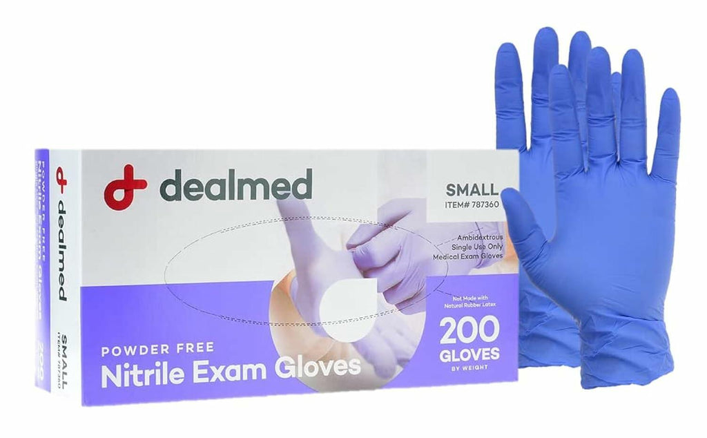 Dealmed Nitrile Exam Gloves Small 200 Count - Disposable, Latex-Free,