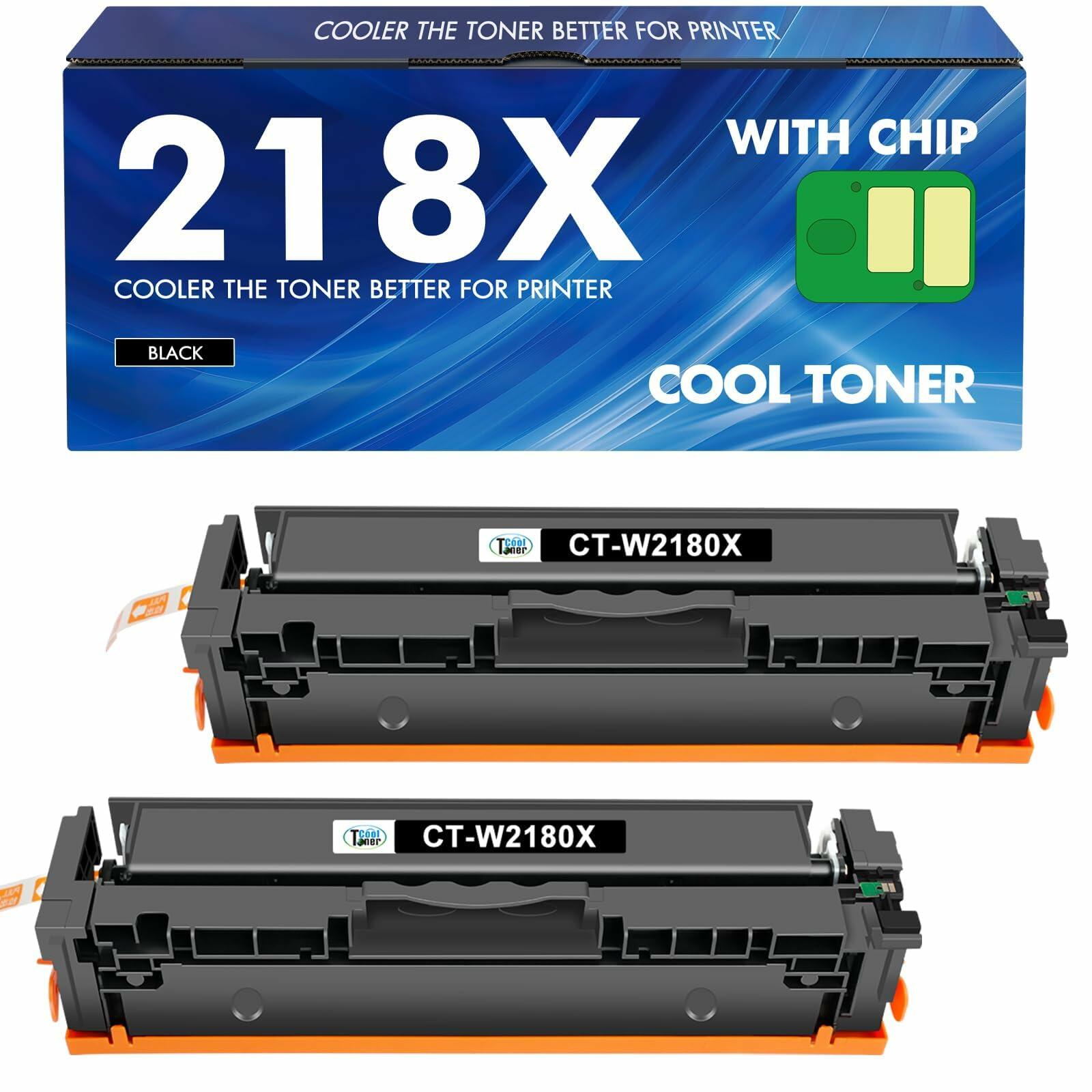 218X W2180X 218A Black Toner Cartridges 2 Pack Compatible Replacement for HP