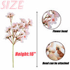 SITUMEIZI 6Pcs Artificial Cherry Blossom Branches Decor Fake Flowers Silk Spring