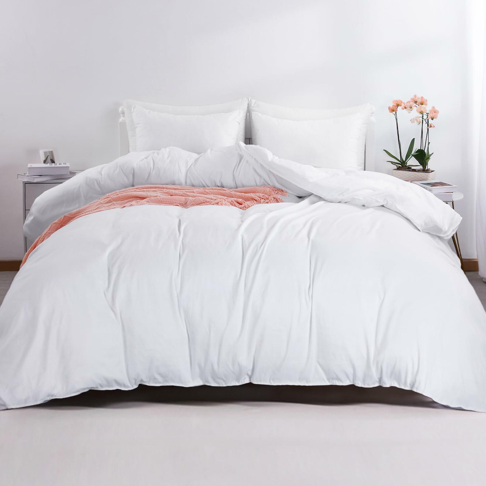 HOMBYS Oversized King Duvet Cover 120 x120 Inch, Ultra Soft Microfiber Olive
