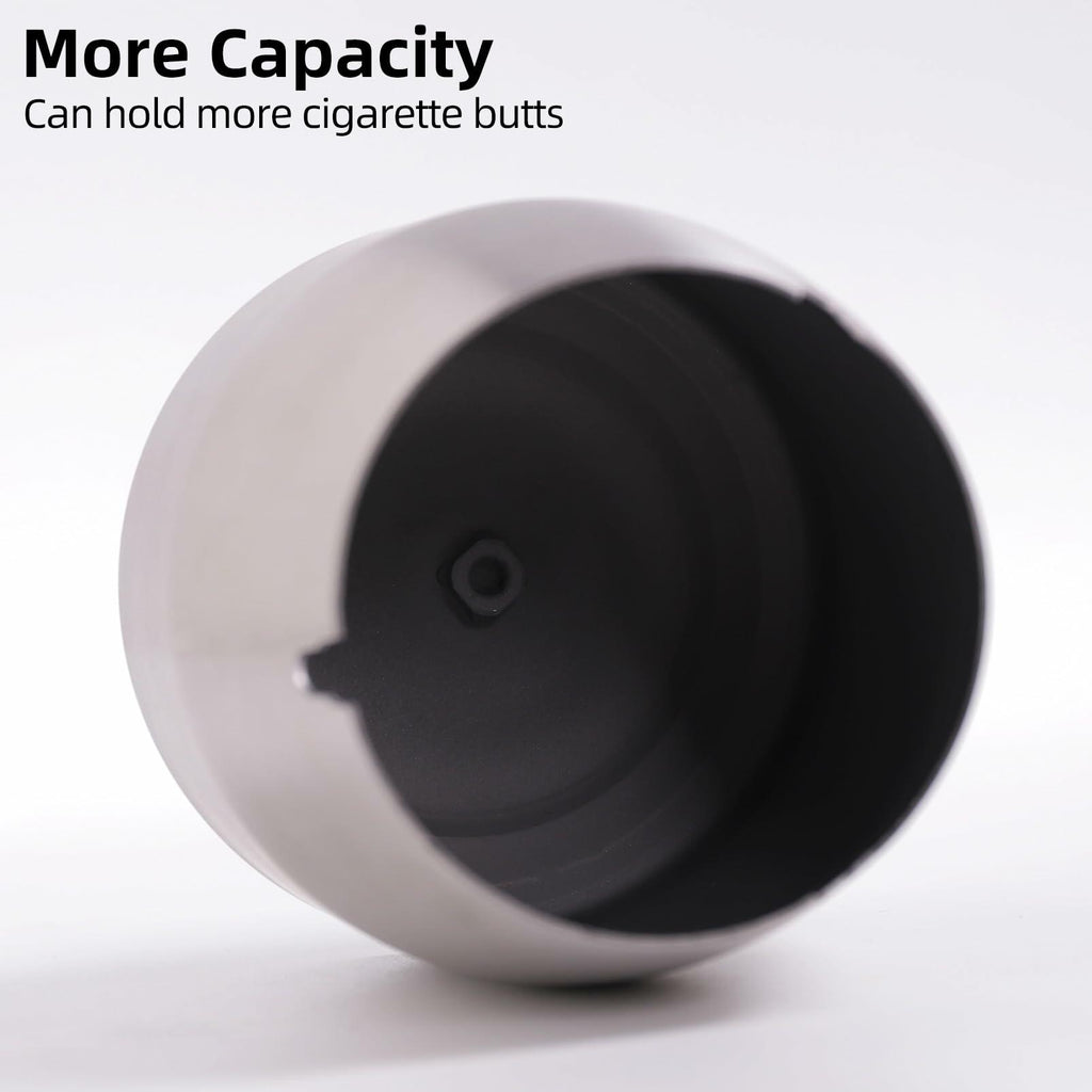 Ashtray with Lid for Cigarette, Stainless Steel Smokeless Odorless Windproof