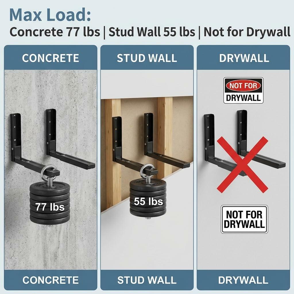 QWORK Adjustable Steel Microwave Wall Mount Brackets 11.7–17.3 in Extension –