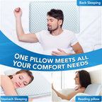 Iwacool Thin Pillow for Sleeping, Cooling Gel Flat Pillow for Stomach and Back