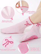 Bunnycool 3 Pairs Cute Pilates Sock with Grips for Women Cotton Non Slip Yoga