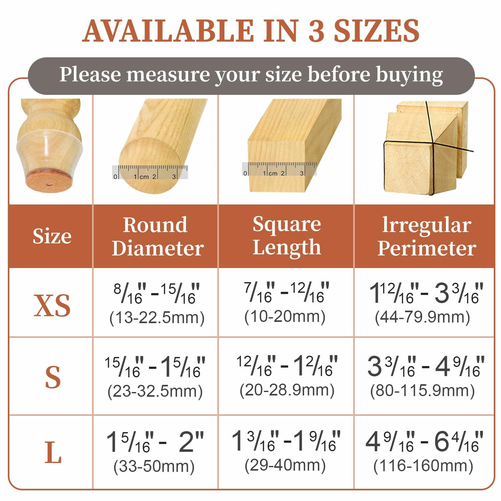 24 Pcs Chair Leg Floor Protectors for Hardwood Floors Silicone Covers Felt Pads