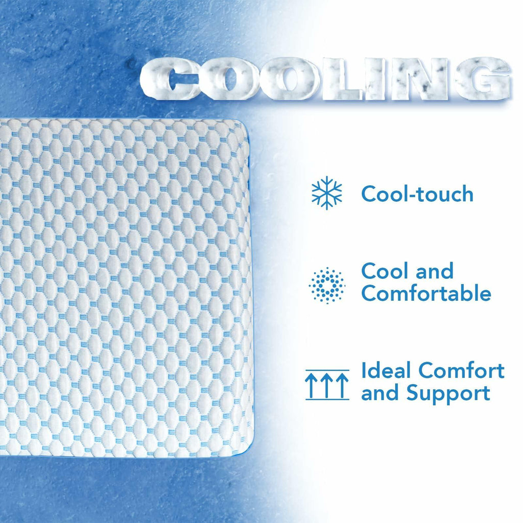 Iwacool Thin Pillow for Sleeping, Cooling Gel Flat Pillow for Stomach and Back