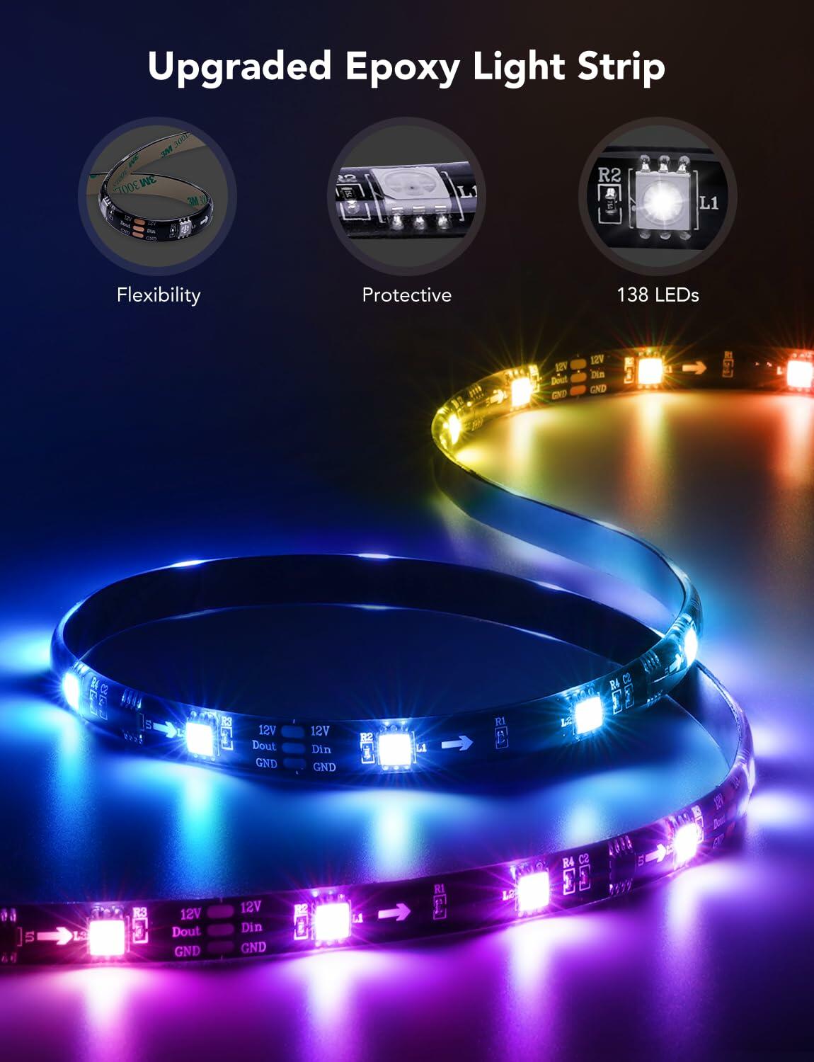 Govee TV LED Backlight,RGBIC Smart LED Strip Lights for 70-80 inch TVs,