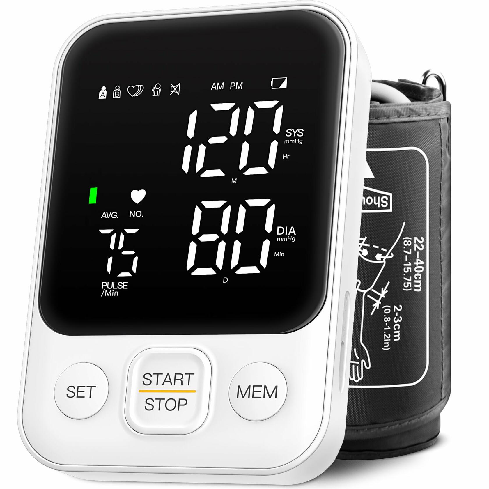 Blood Pressure Monitor Upper Arm Machine Accurate Adjustable BP Cuff Kit Led