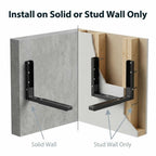 QWORK Adjustable Steel Microwave Wall Mount Brackets 11.7–17.3 in Extension –