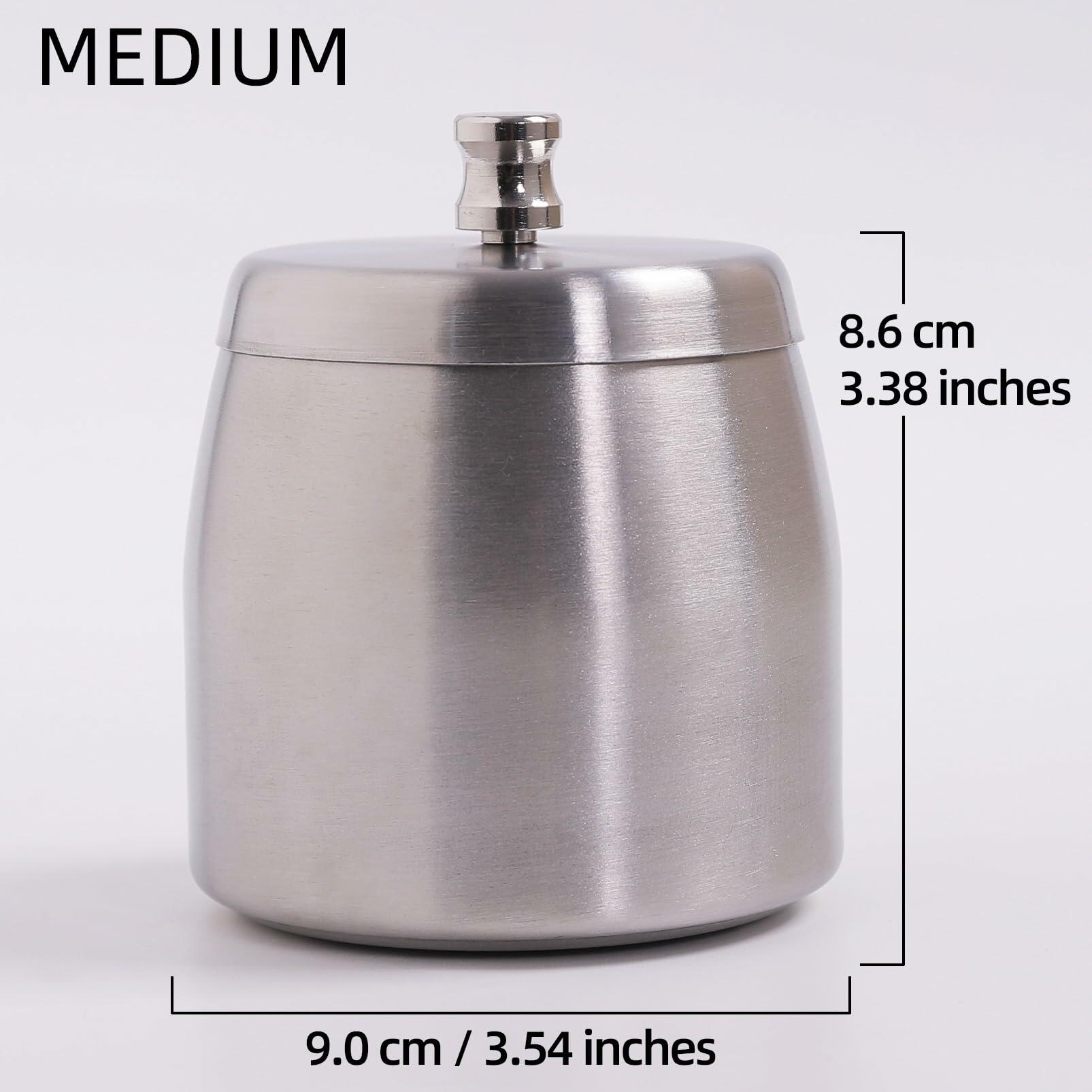 Ashtray with Lid for Cigarette, Stainless Steel Smokeless Odorless Windproof