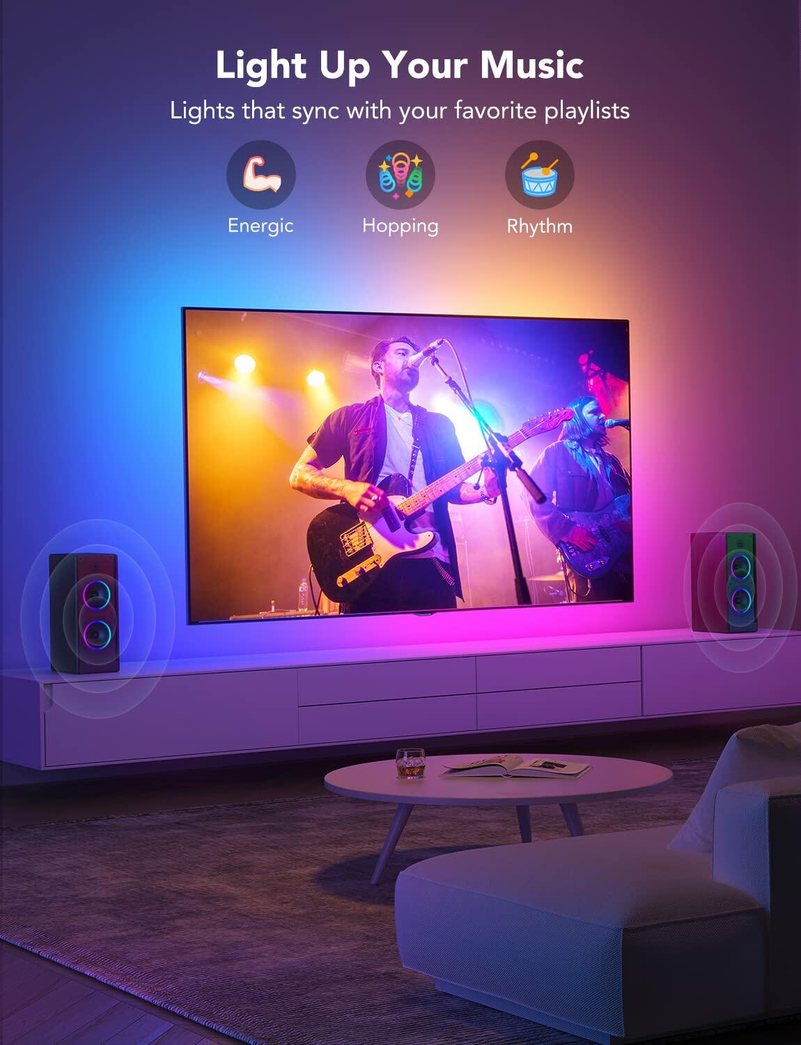 Govee TV LED Backlight,RGBIC Smart LED Strip Lights for 70-80 inch TVs,