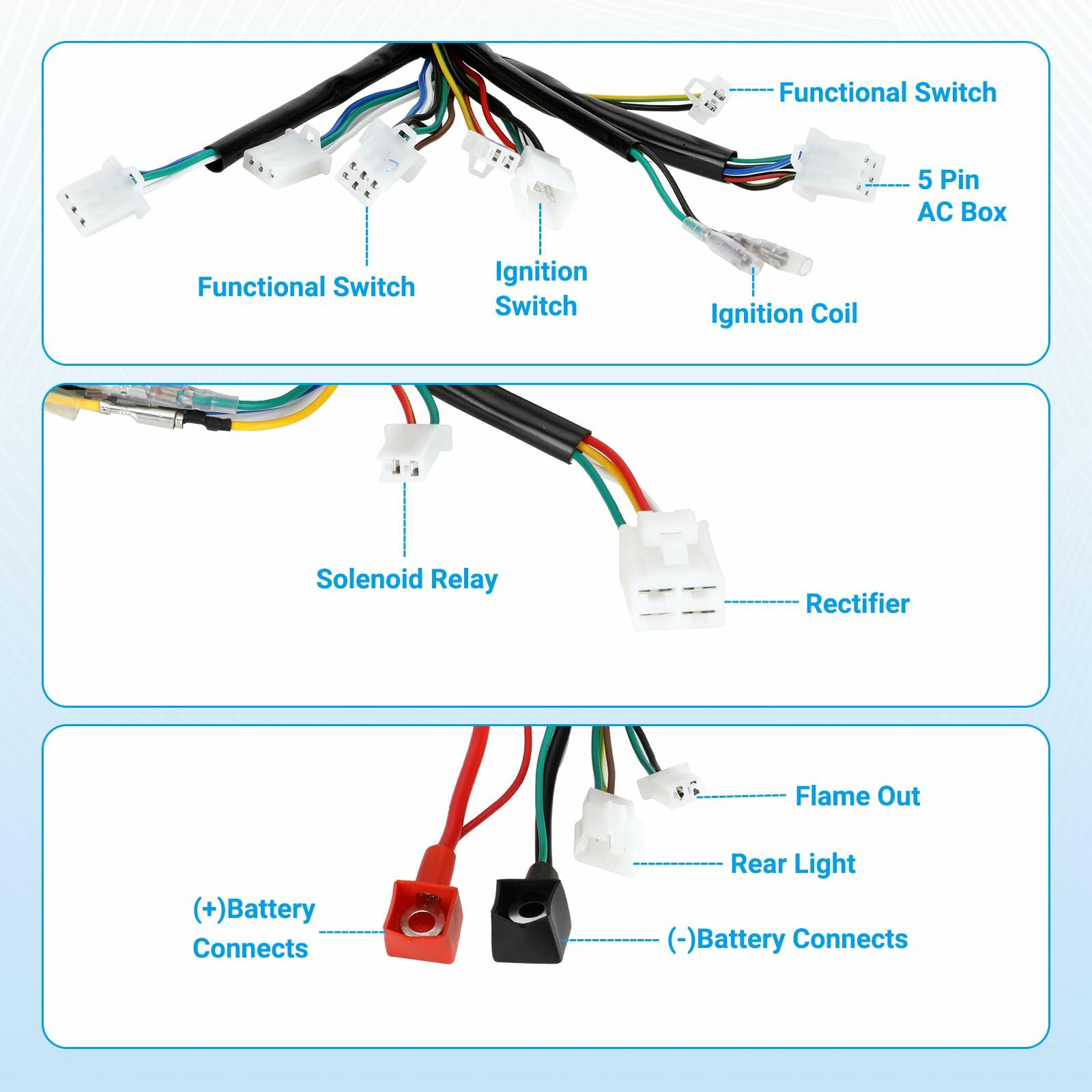 OPEN BOX - EOPOAYI Electric Wiring Harness Kit Compatible with Taotao Coolster