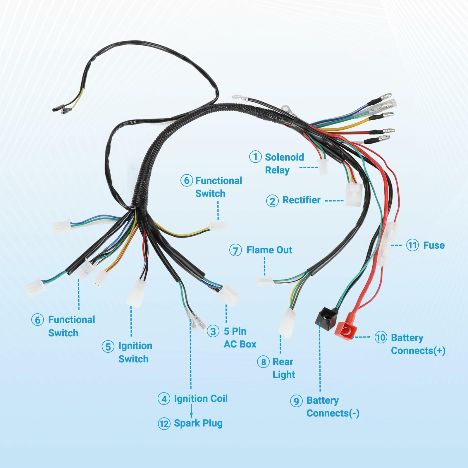 OPEN BOX - EOPOAYI Electric Wiring Harness Kit Compatible with Taotao Coolster