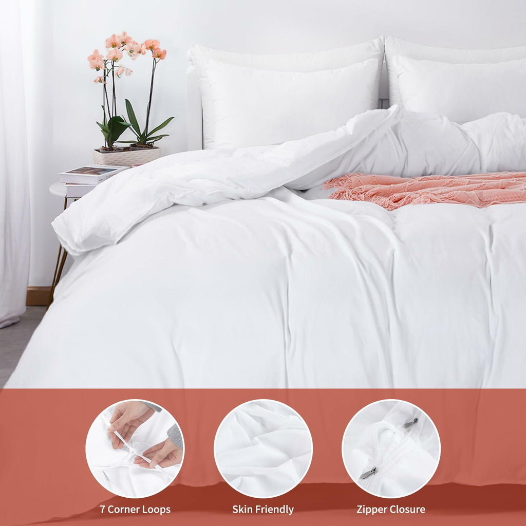 HOMBYS Oversized King Duvet Cover 120 x120 Inch, Ultra Soft Microfiber Olive