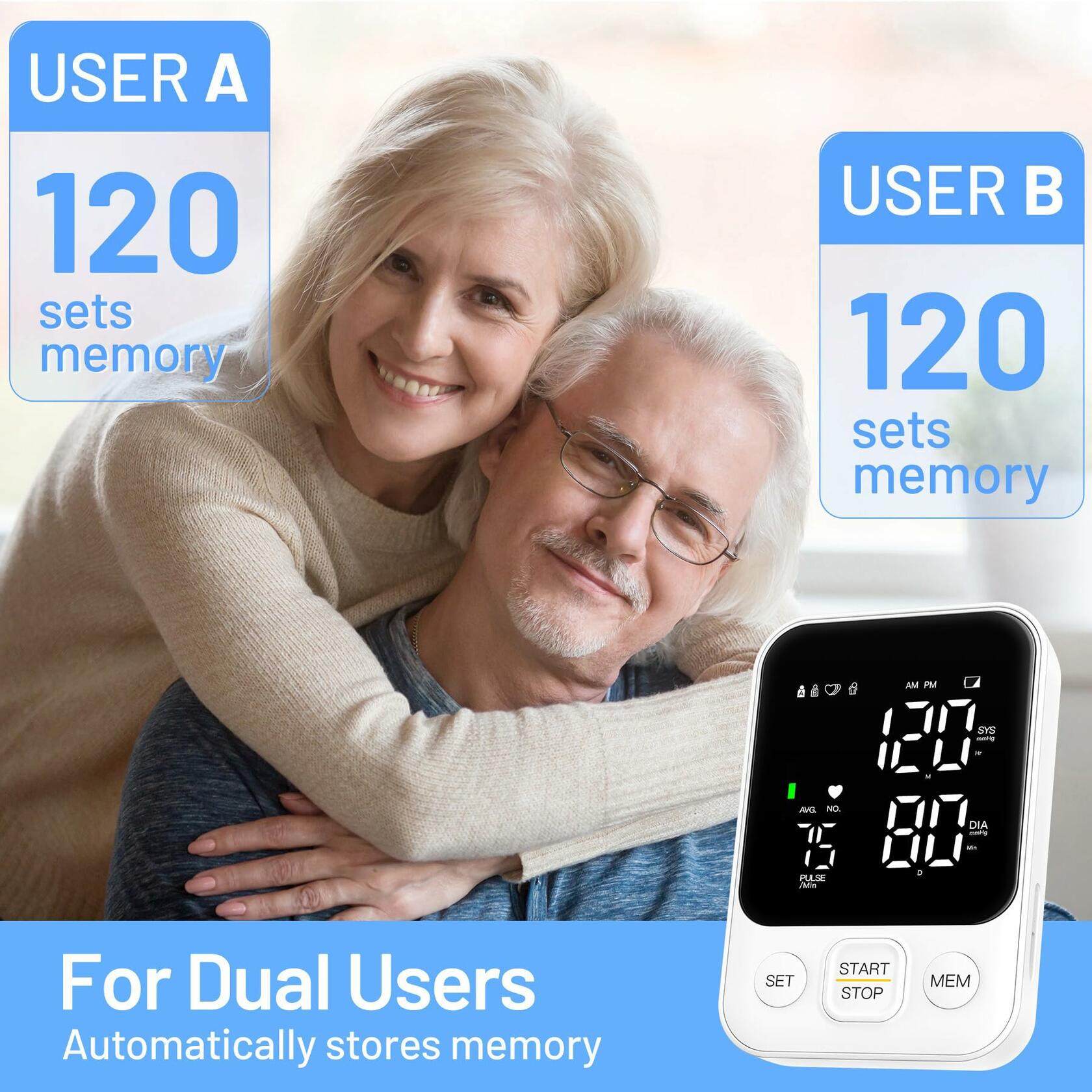 Blood Pressure Monitor Upper Arm Machine Accurate Adjustable BP Cuff Kit Led
