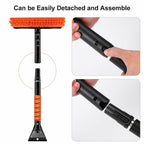 Odoland 2 Pack 33" Extendable Snow Brush with Detachable Ice Scraper for Car