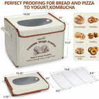 Folding Bread Proofing Box with Temp Control(50-122℉) & 48H Timer, Dough Proofer