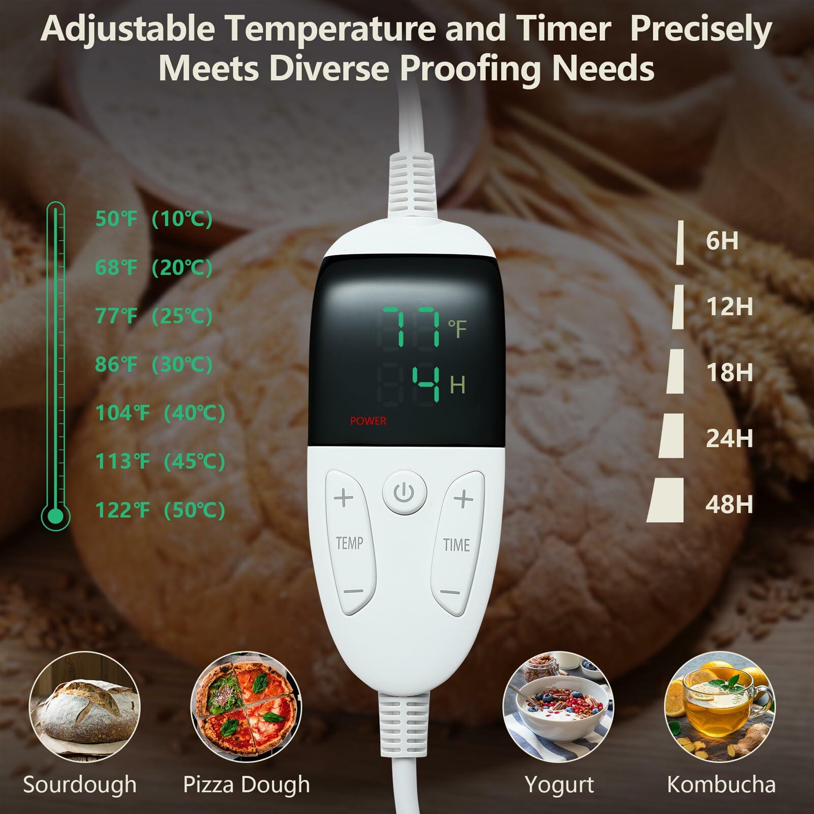 Folding Bread Proofing Box with Temp Control(50-122℉) & 48H Timer, Dough Proofer
