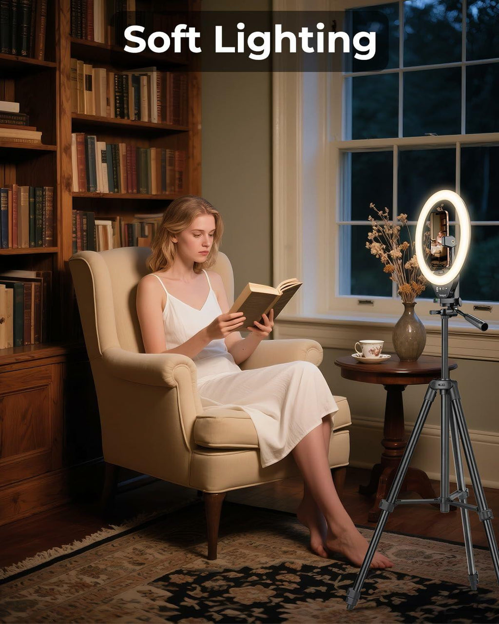 Sensyne 10'' Ring Light with 50'' Extendable Tripod Stand, LED Circle Lights
