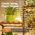 2 PCS Bamworld Plant Stands with Grow Lights Tall Plant Shelves for Mutiple Pots