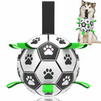 TBC PET Dog Toys Soccer Ball with Straps, Interactive for Tug of War, Puppy