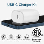 2 PACK CXX i Phone Charger Fast Charging, MFi Certified, 20W USB C Block with