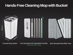 JOYMOOP Mop and Bucket Set with Wringer, Flat Mops for Floor Cleaning, Wall Mop