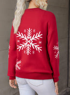 Dokotoo Womens Funny Christmas Sweater 2025 Crewneck Long Sleeve Snow Printed