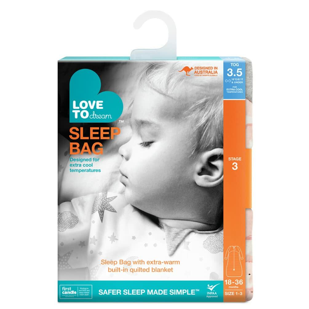 Love to Dream Extra Warm Toddler Sleep Bag (18-36 Mo), Super Soft Temp