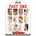 Fast One My First Year Photo Board, Racing Car Baby Milestone Signs for Boys