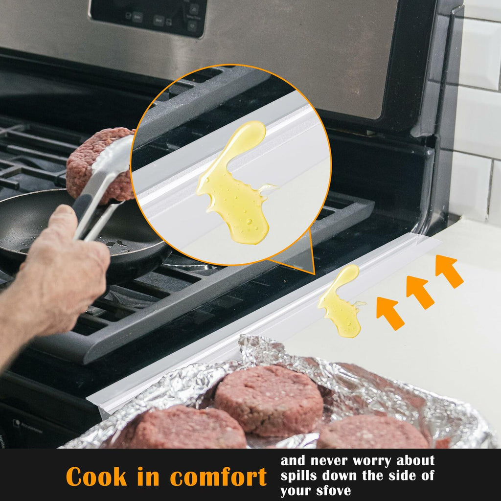 2 PACK Silicone Stove Counter Gap Cover Kitchen Counter Gap Filler Transparent