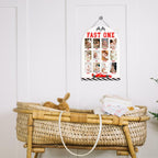 Fast One My First Year Photo Board, Racing Car Baby Milestone Signs for Boys