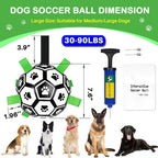 TBC PET Dog Toys Soccer Ball with Straps, Interactive for Tug of War, Puppy