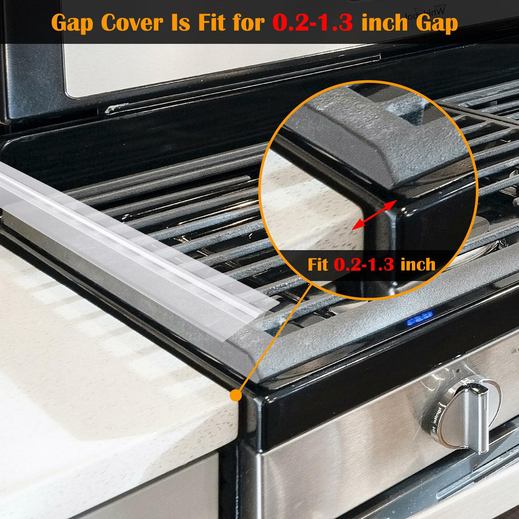 2 PACK Silicone Stove Counter Gap Cover Kitchen Counter Gap Filler Transparent