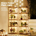 2 PCS Bamworld Plant Stands with Grow Lights Tall Plant Shelves for Mutiple Pots