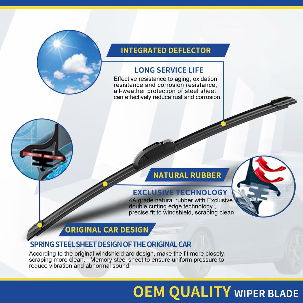 OPEN BOX - 3 wipers Replacement for 2008-2013 Nissan Rogue/2014-2015 Nissan